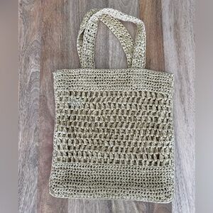 Old Navy Straw-Paper Crochet Tote Bag for Women